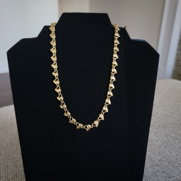VB Jewelry - Vintage Gold Heart Linked Necklace